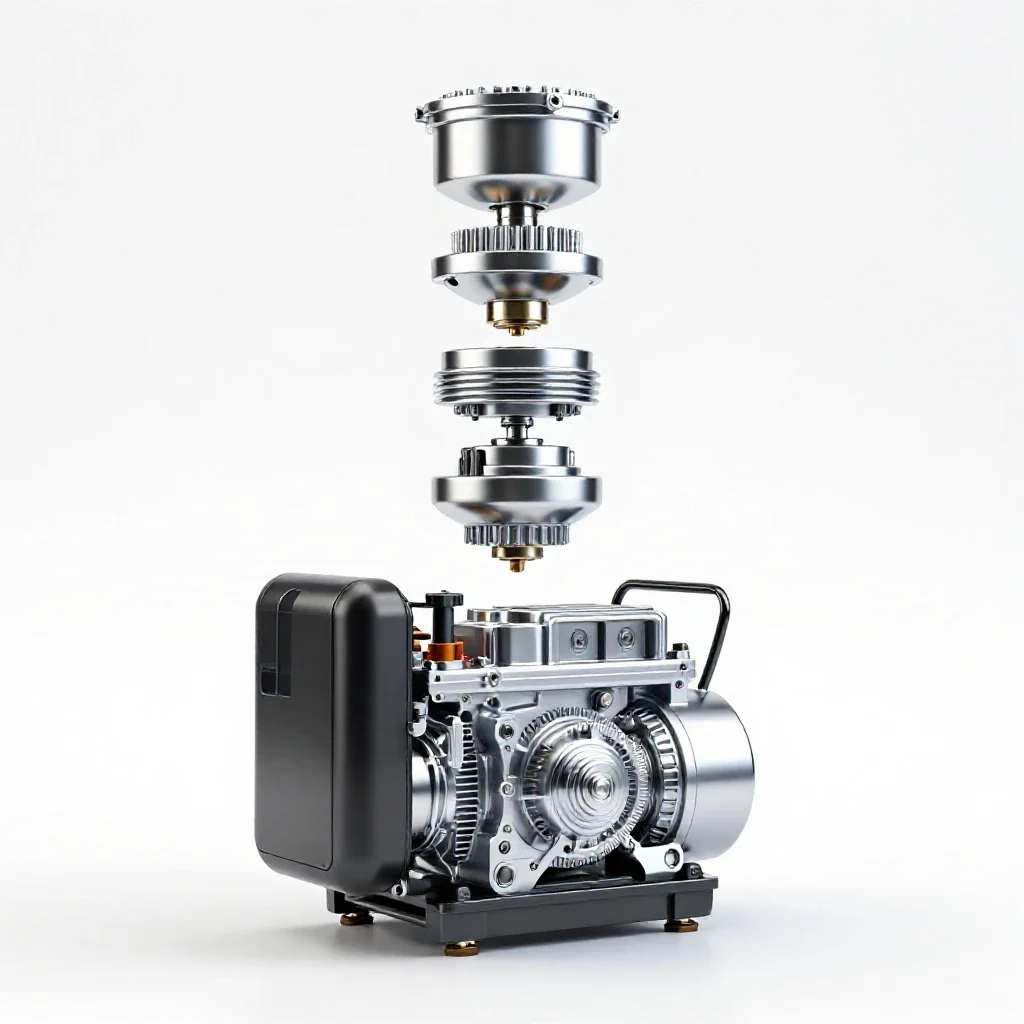 Diesel generator isolated on a white background