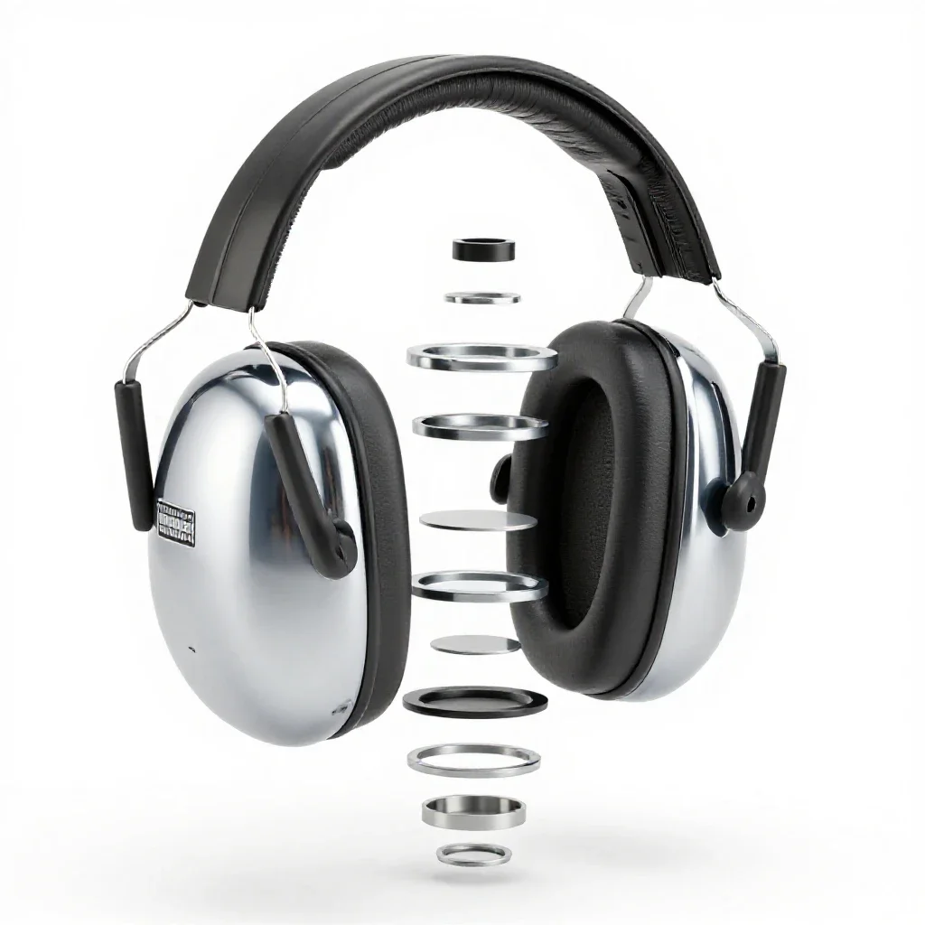 Hearing protection earmuff isolated on a white background