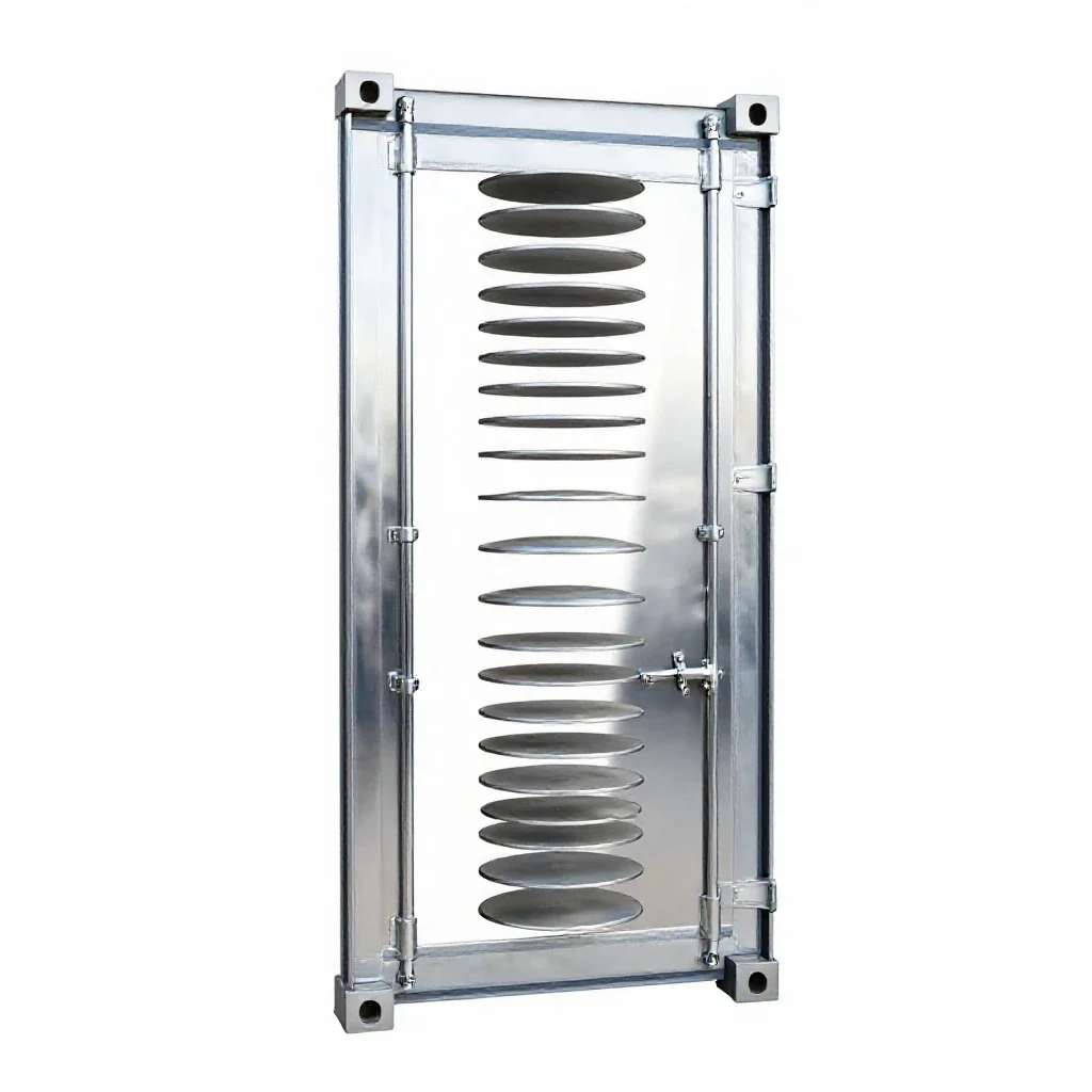 Shipping container door isolated on a white background