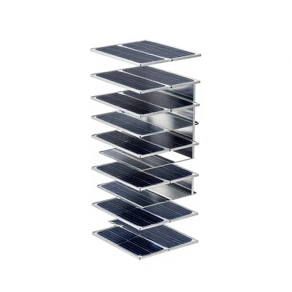 Solar panel array module isolated on a white background