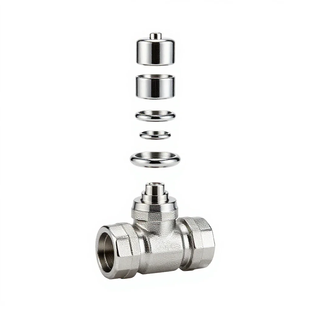 Stainless ball valve isolated on a white background
