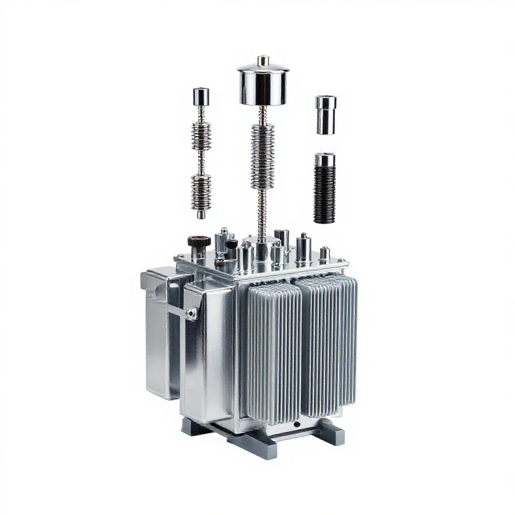 Transformer substation model isolated on a white background