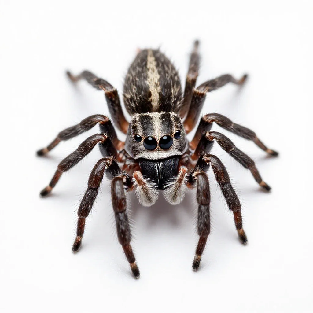 Jumping spider isolated on a white background