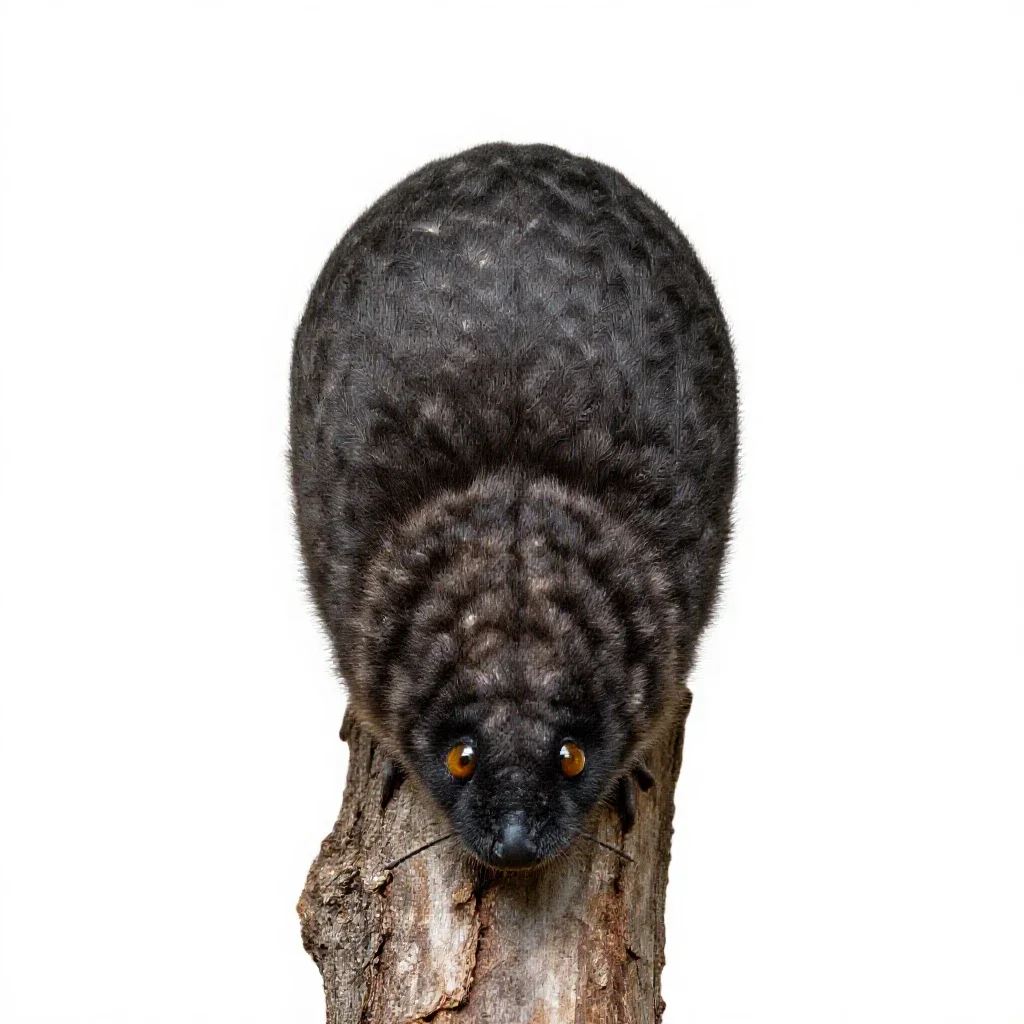Weta on bark isolated on a white background