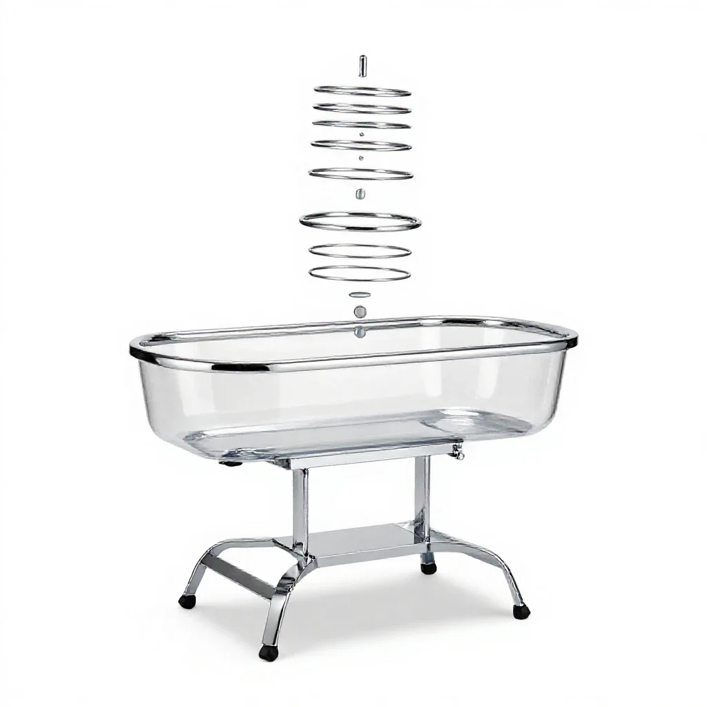 Bassinet on a stand isolated on a white background