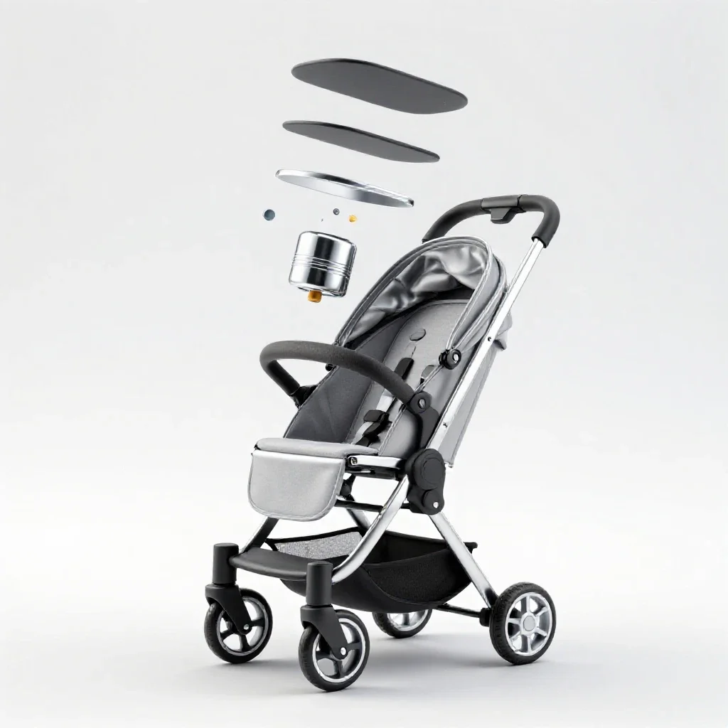 Dolls pram isolated on a white background
