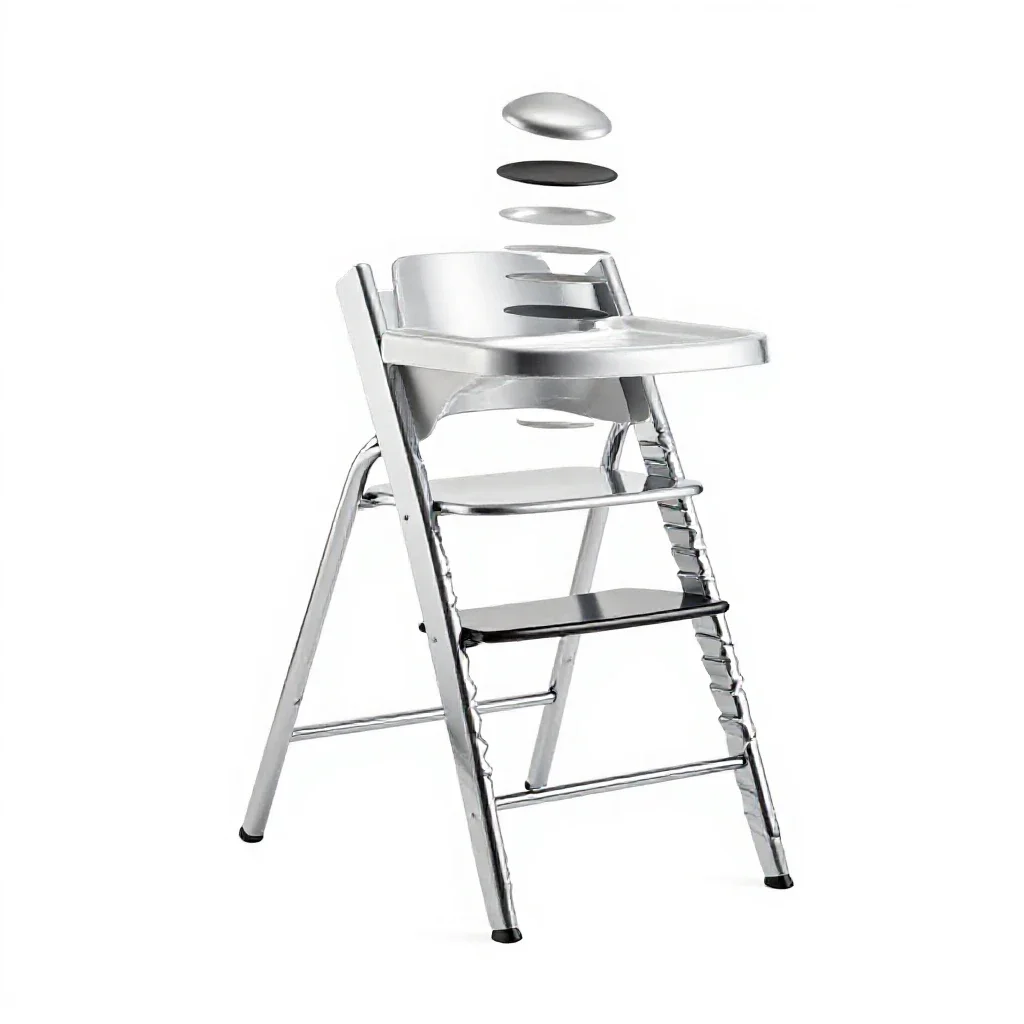 High chair in bentwood isolated on a white background