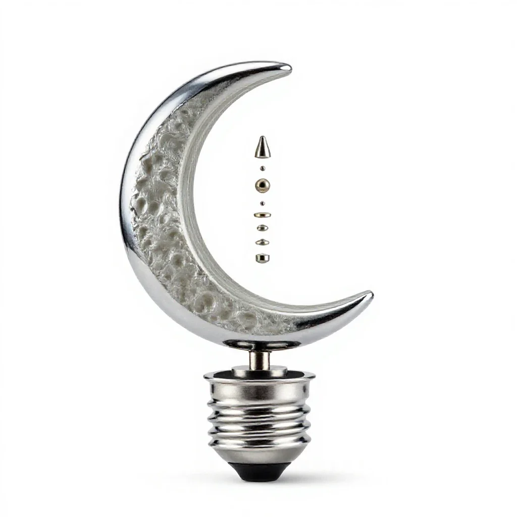 Night light shaped like a moon isolated on a white background