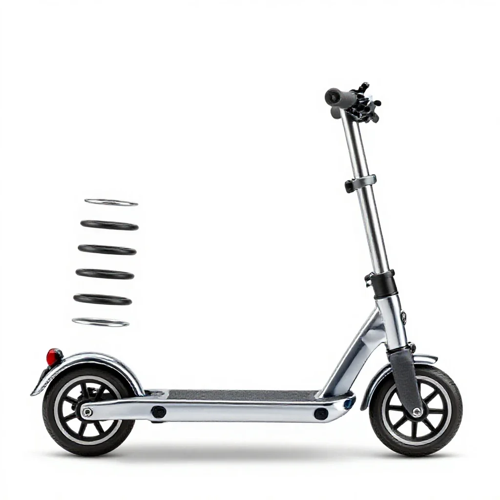 Scooter with a folding stem isolated on a white background