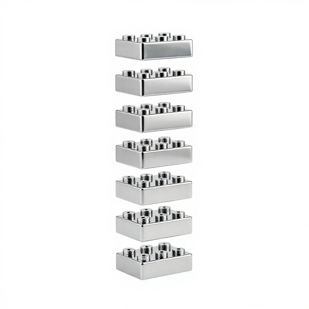Soft building block set isolated on a white background