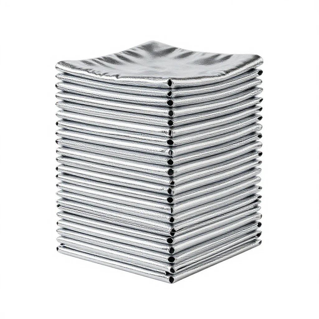 Stack of muslin cloths isolated on a white background