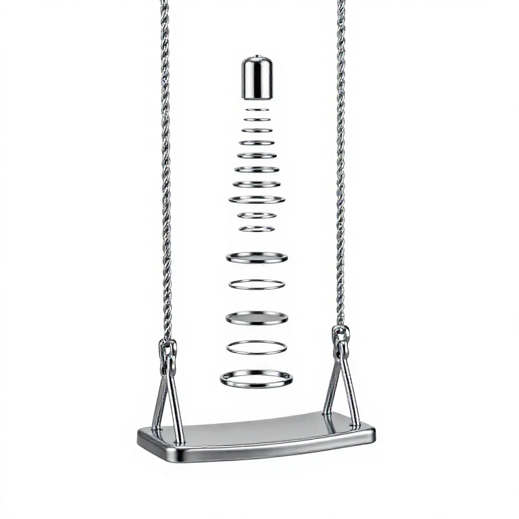 Swing seat on ropes isolated on a white background