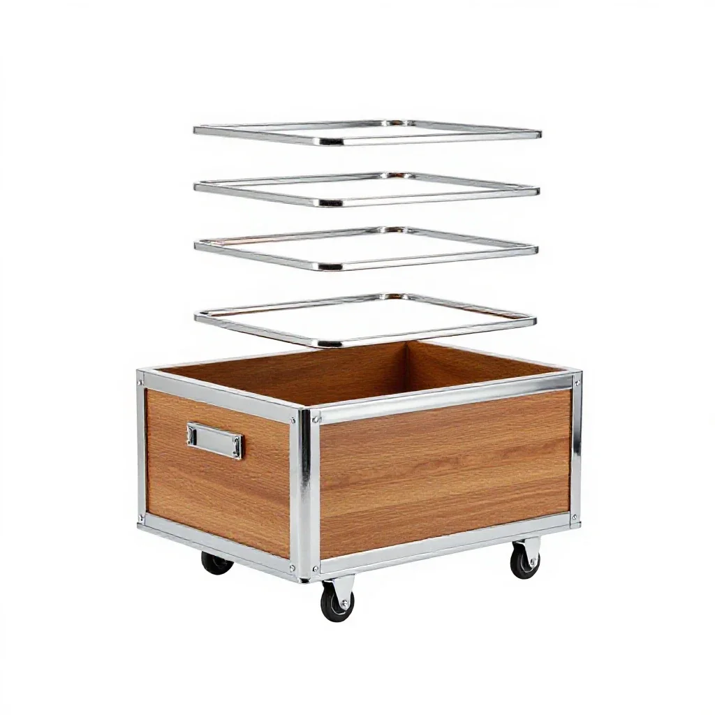 Wagon with wooden sides isolated on a white background
