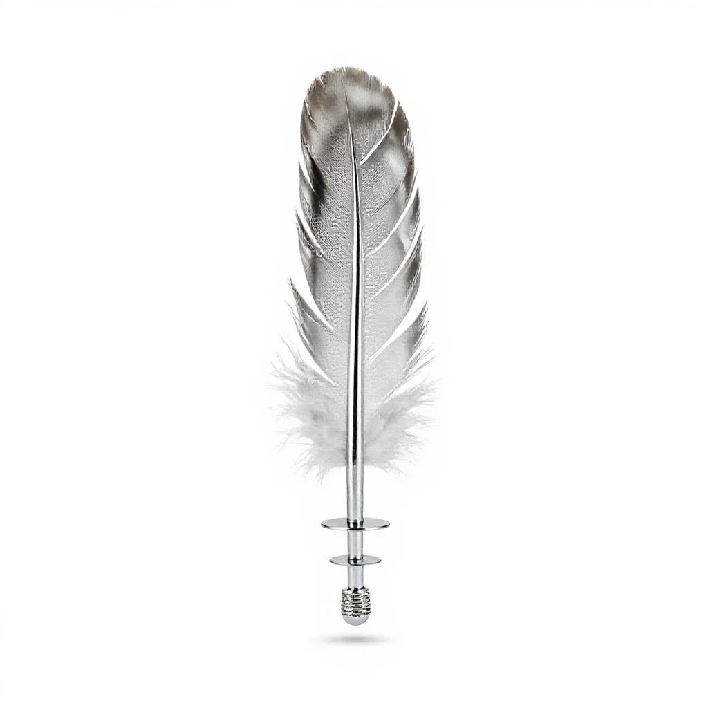 Feather wand toy isolated on a white background