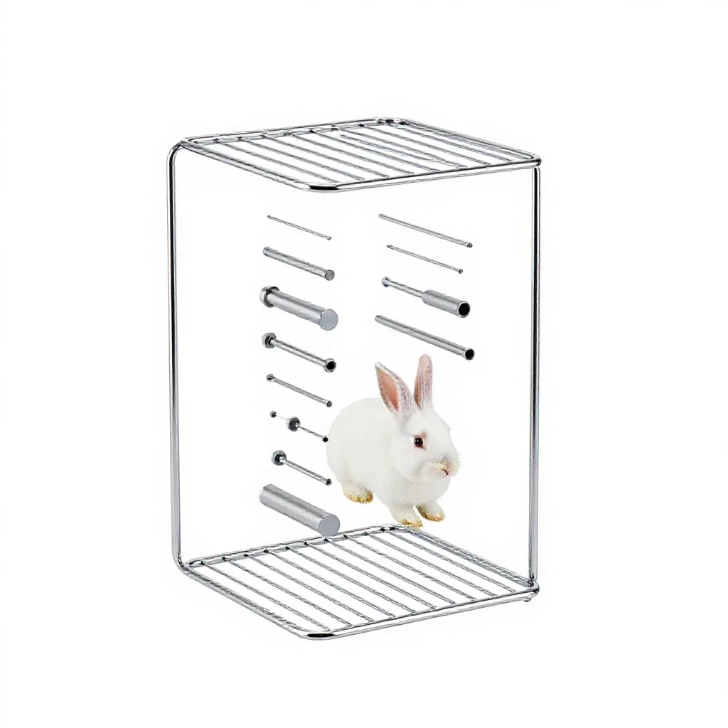 Hay rack for rabbits isolated on a white background