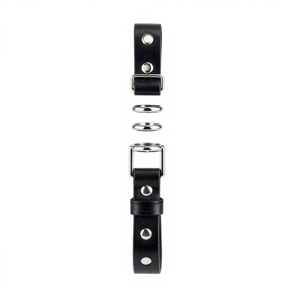 Leather dog lead isolated on a white background