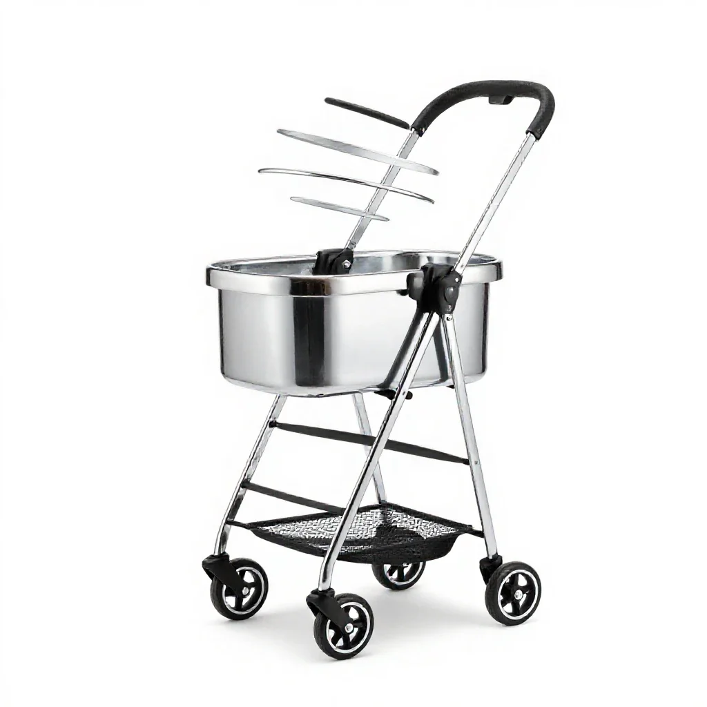 Pet stroller isolated on a white background