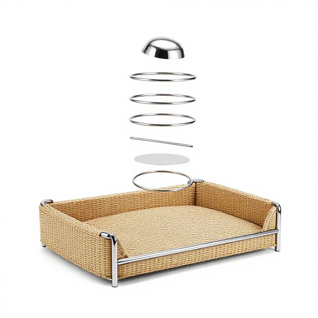 Woven dog bed isolated on a white background