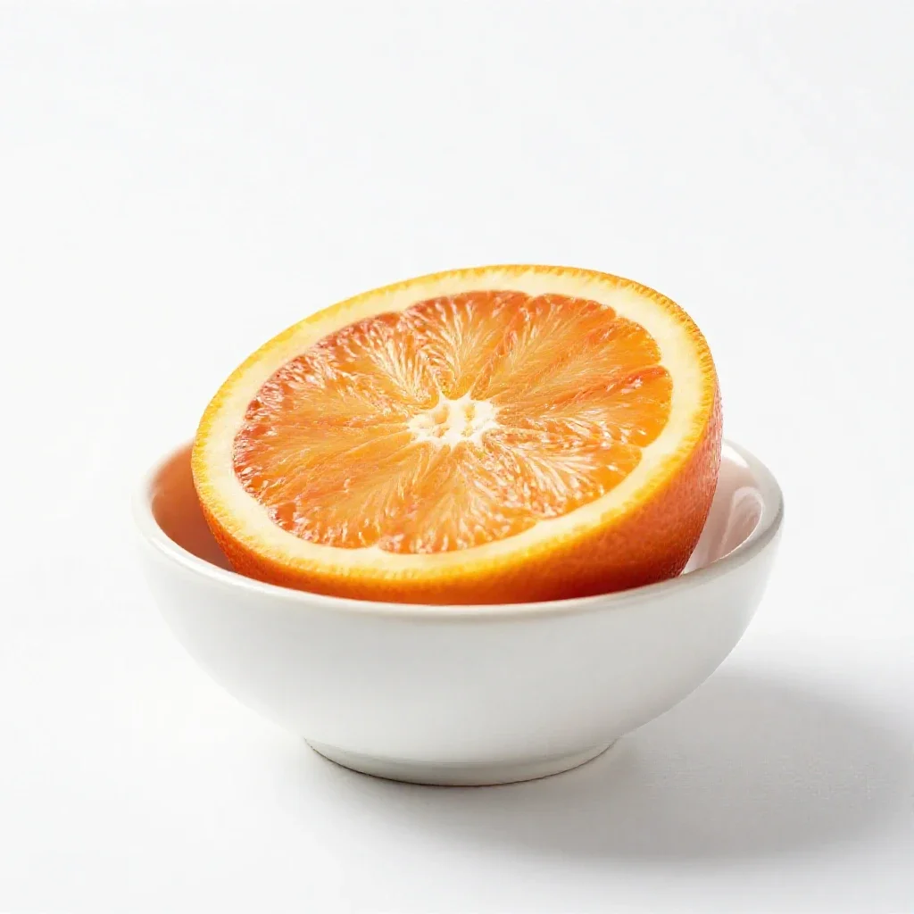 Blood orange halved isolated on a white background