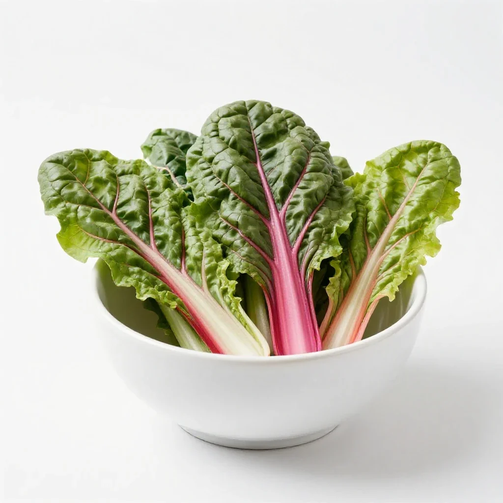 Bunch of rainbow chard isolated on a white background