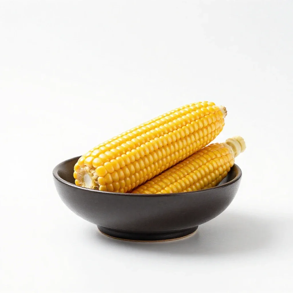 Corn cob with husk peeled isolated on a white background