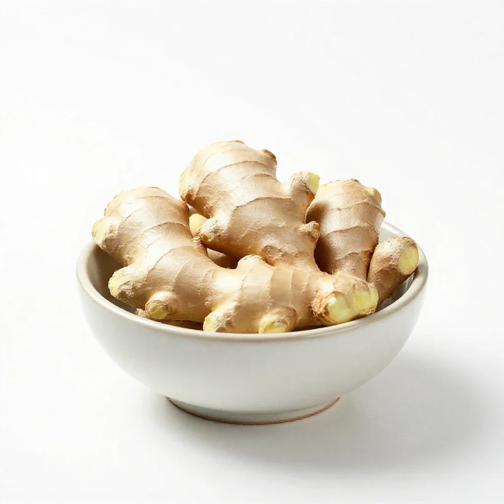 Knob of ginger isolated on a white background