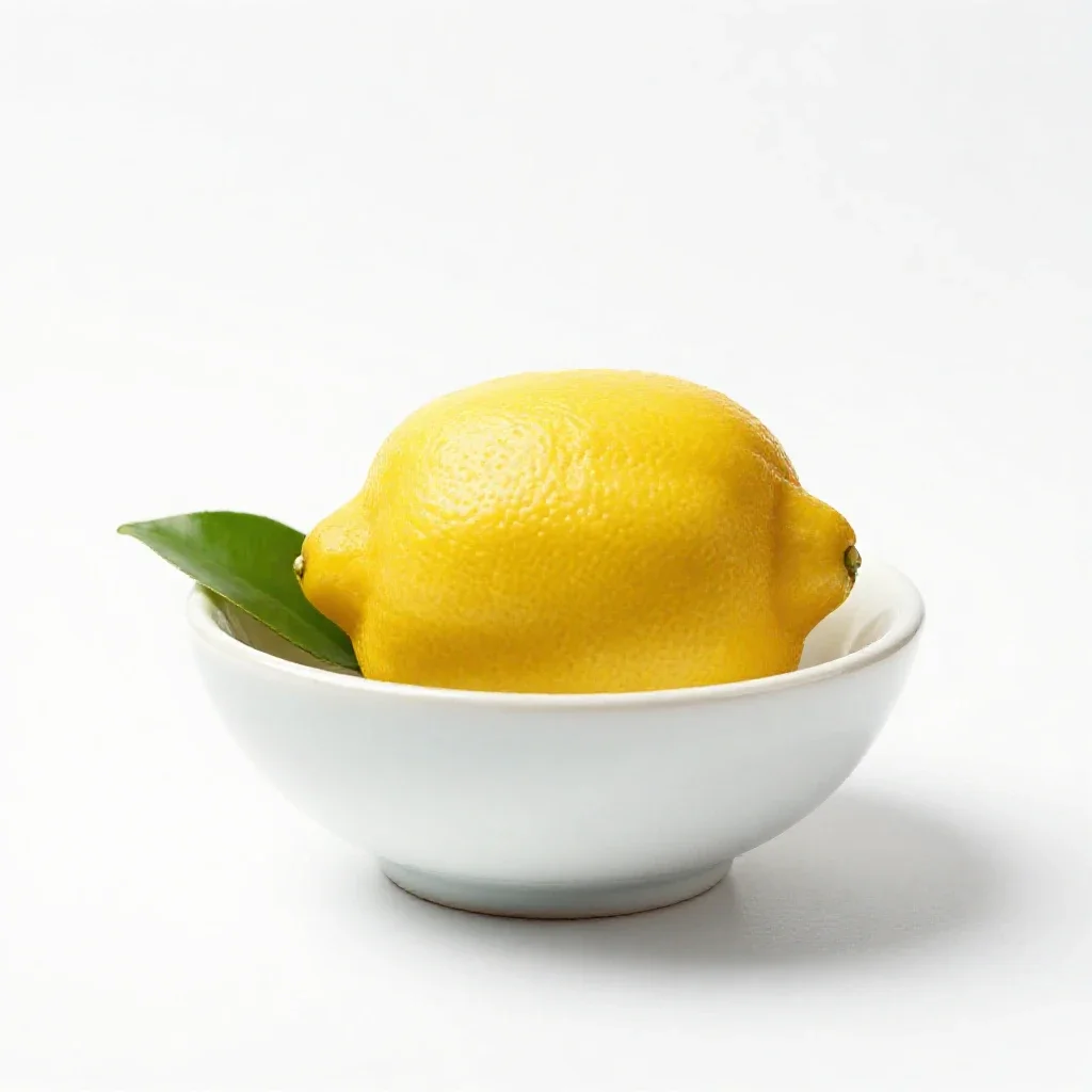 Lemon with a leaf isolated on a white background