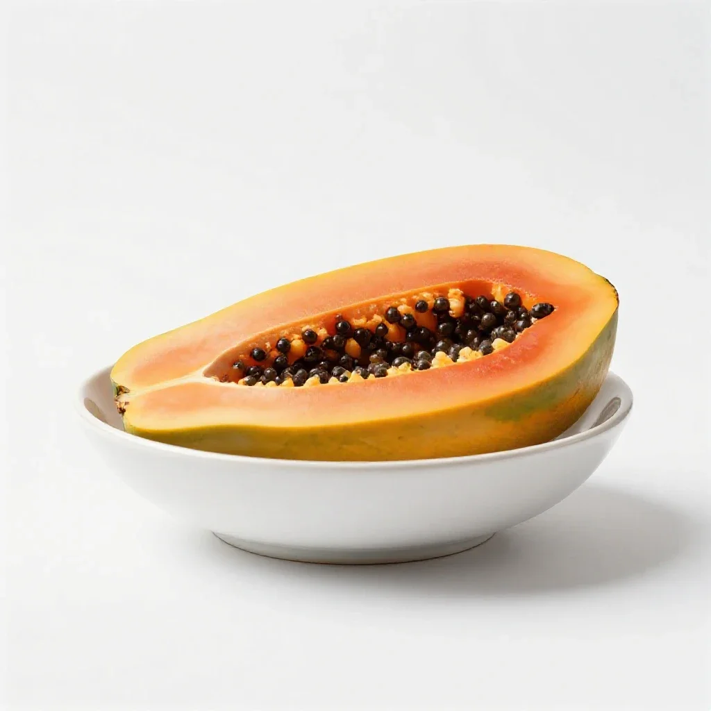 Papaya halved isolated on a white background