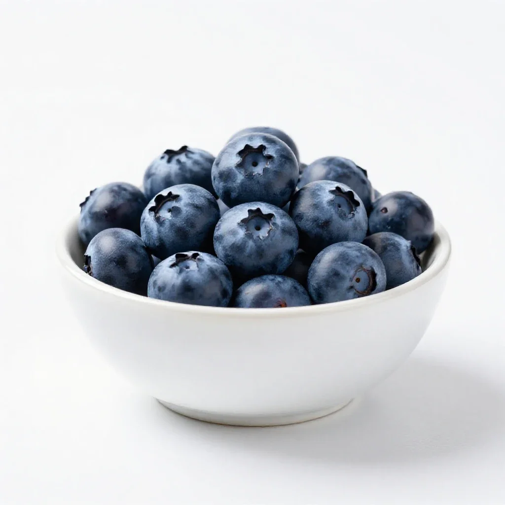 Punnet of blueberries isolated on a white background