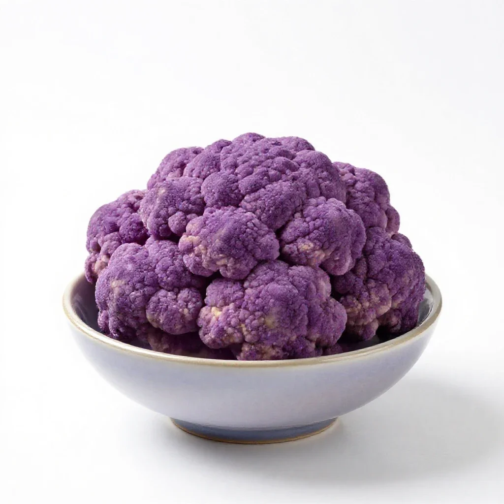 Purple cauliflower isolated on a white background