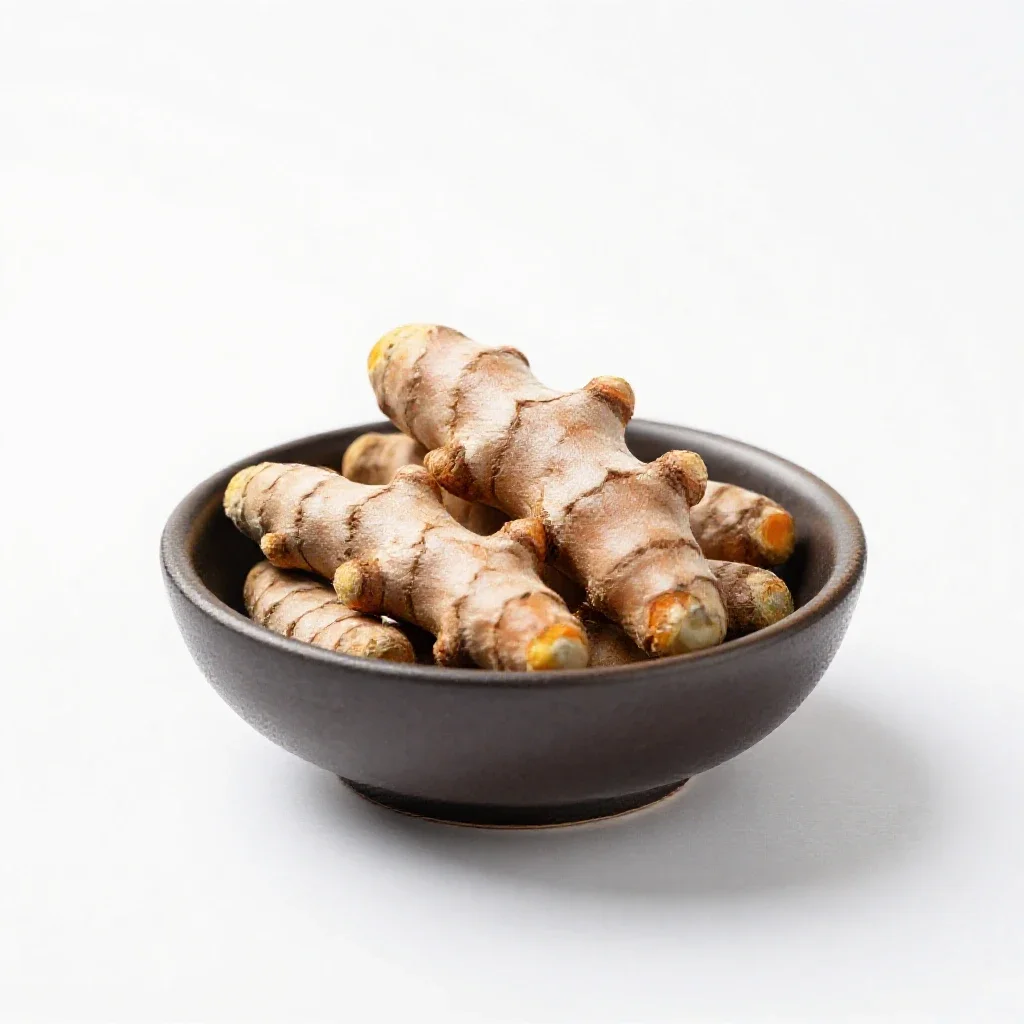 Turmeric root isolated on a white background