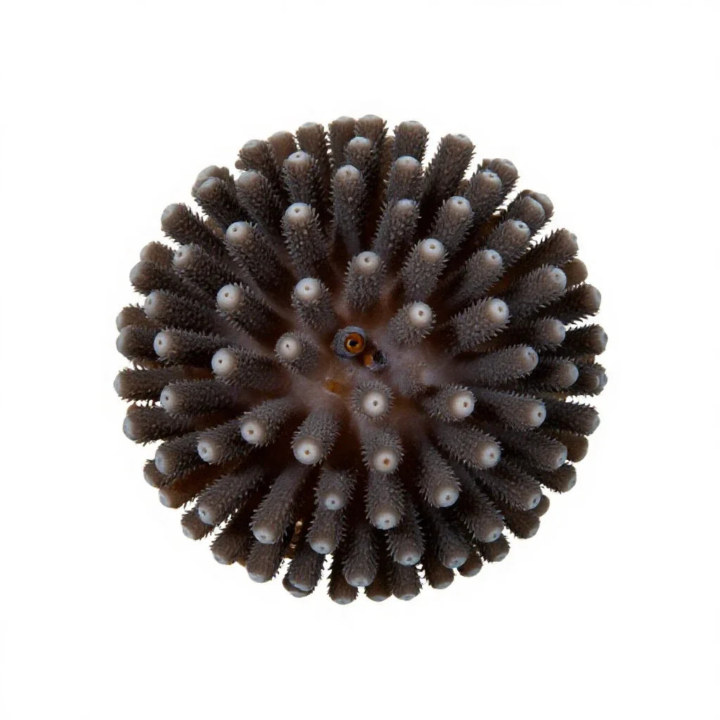 Coral polyp colony isolated on a white background