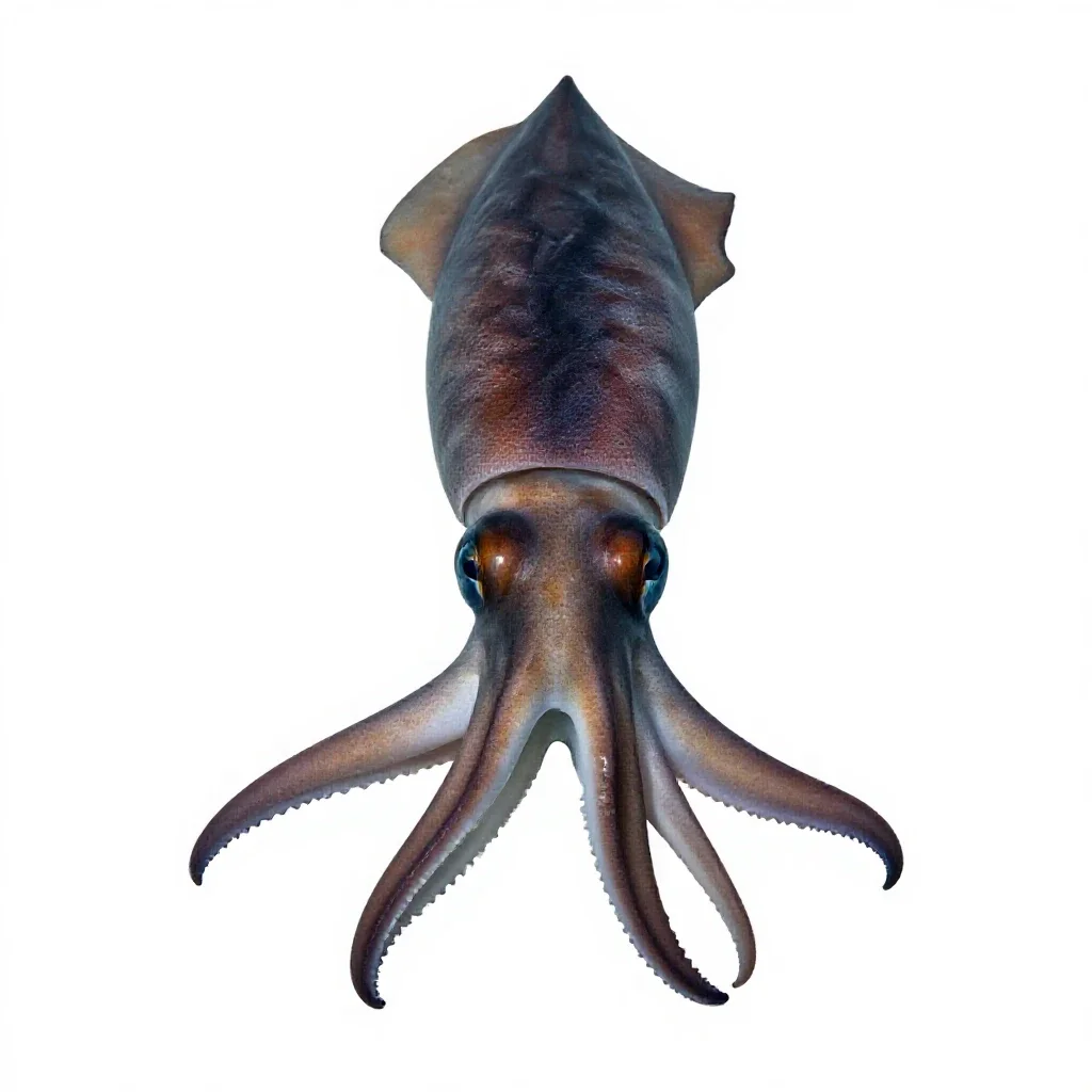 Giant squid isolated on a white background