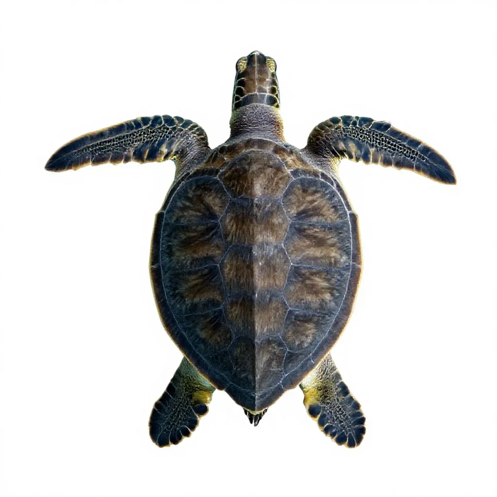 Green sea turtle isolated on a white background