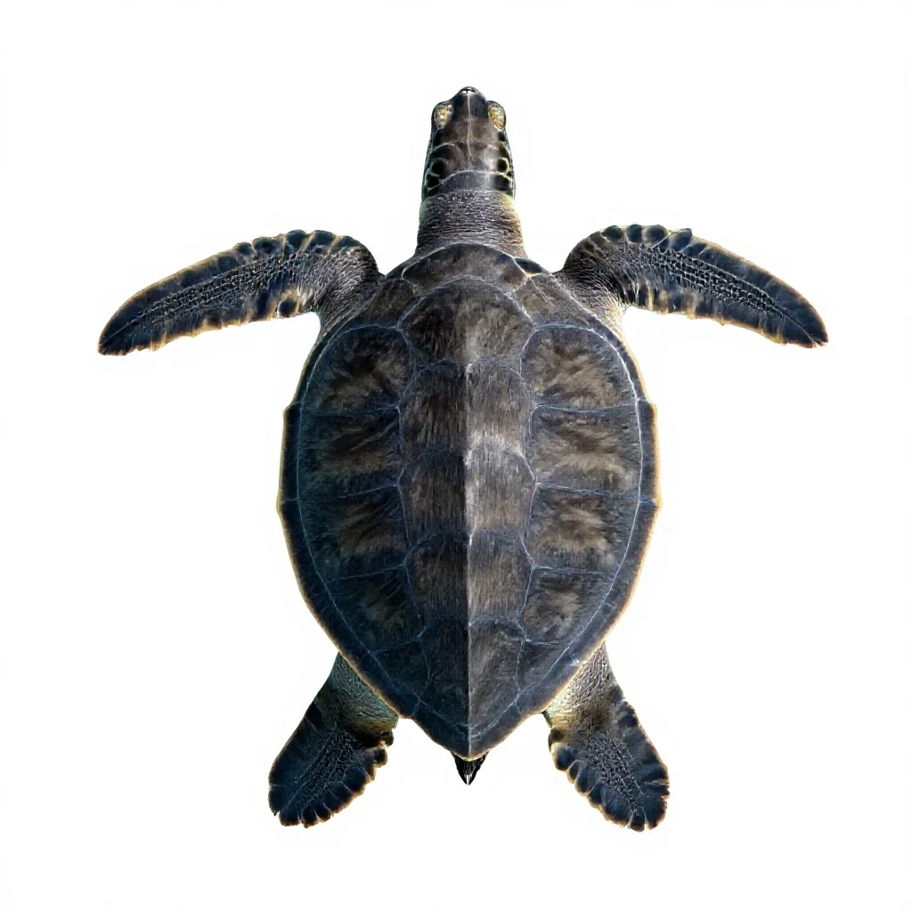 Leatherback turtle isolated on a white background