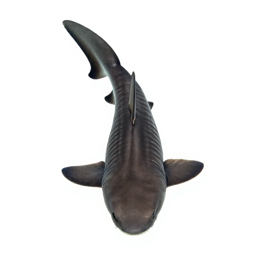 Leopard shark on sand isolated on a white background