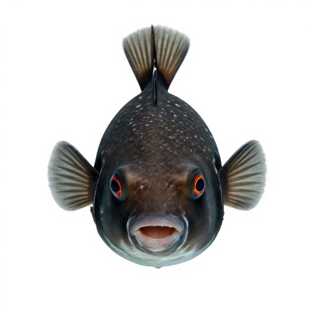 Pufferfish inflated isolated on a white background