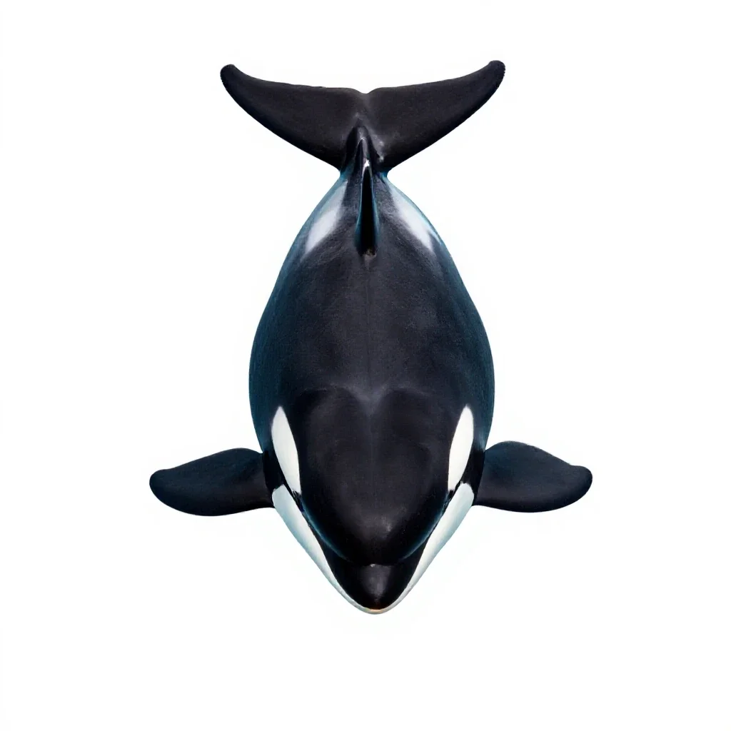 Orca breaching isolated on a white background