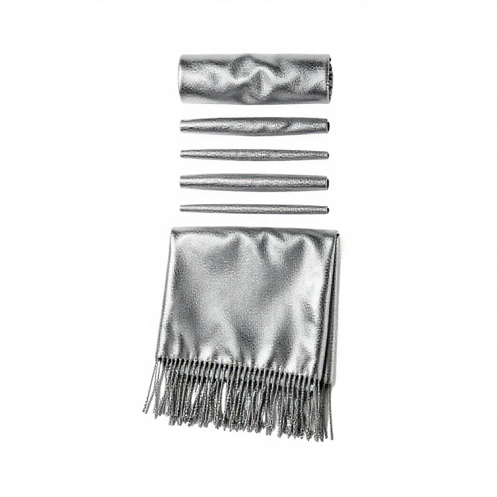 Folded wool throw with fringe isolated on a white background