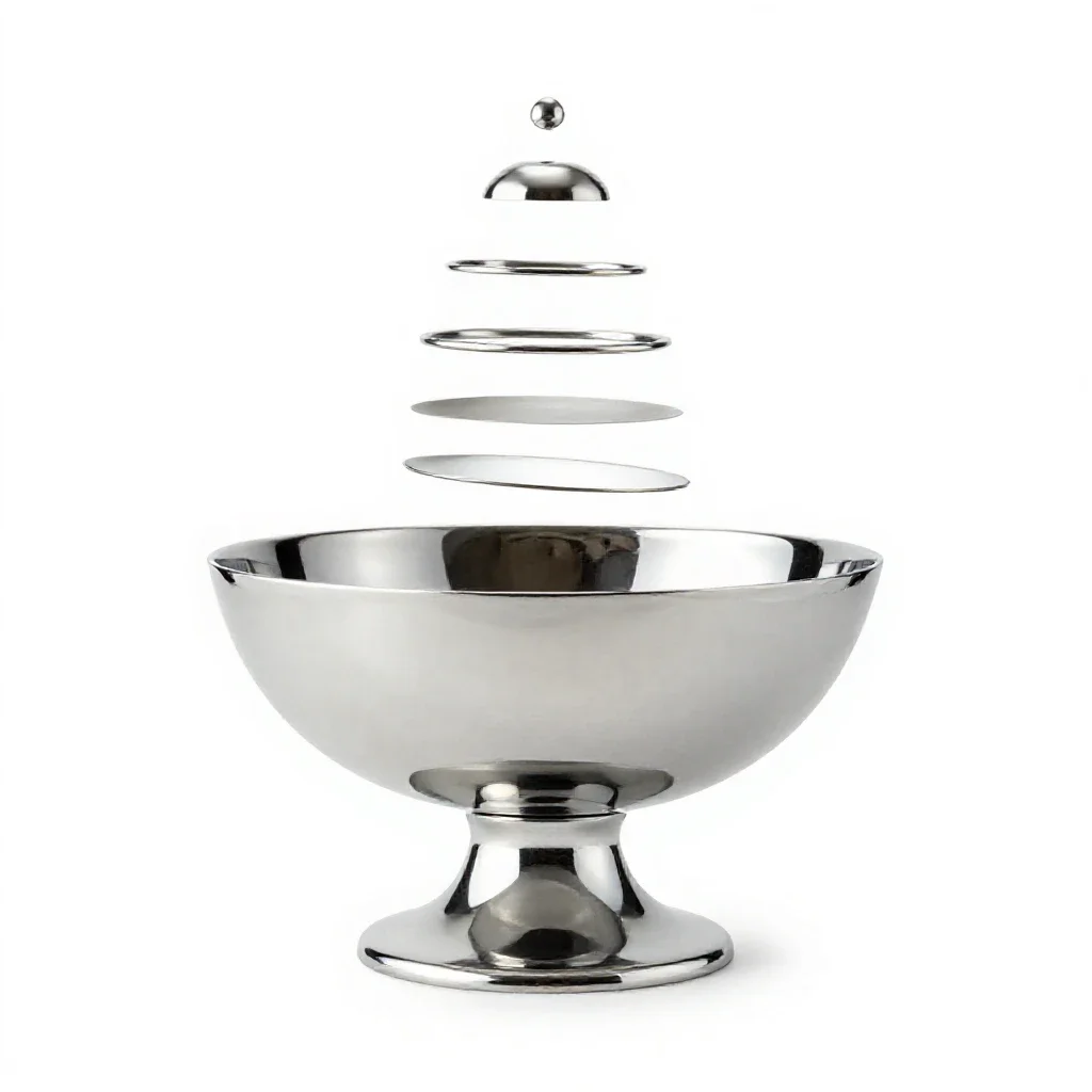 Footed fruit bowl isolated on a white background