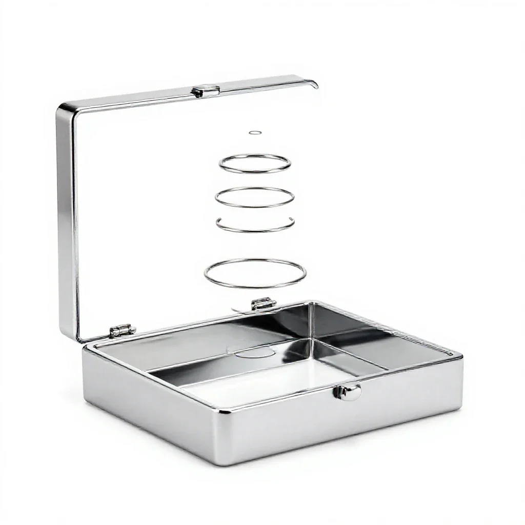 Jewellery box with a lift-out tray isolated on a white background