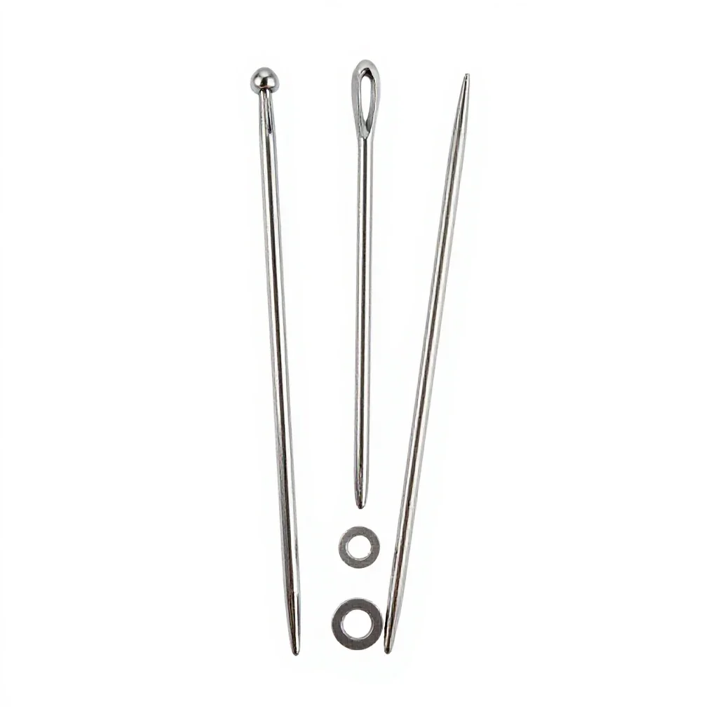 Knitting needle set isolated on a white background