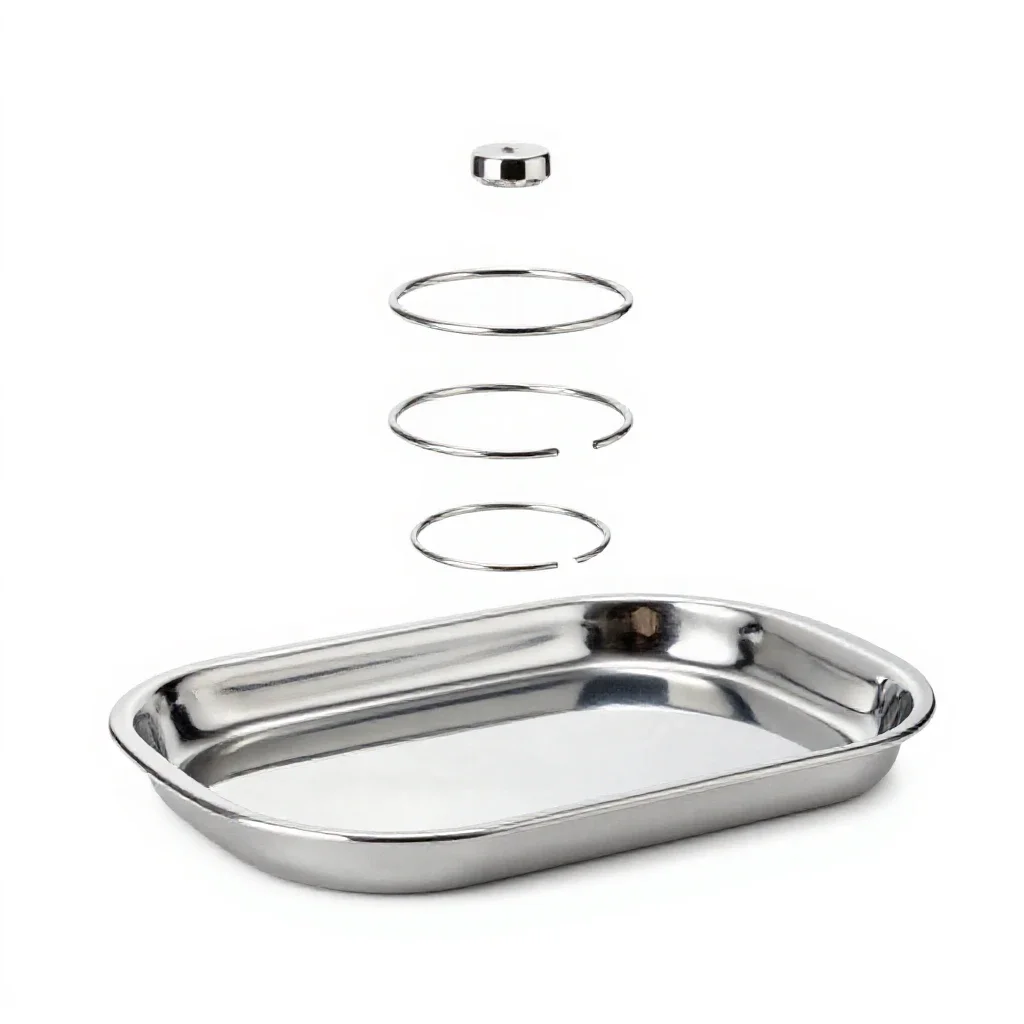 Leather valet tray isolated on a white background