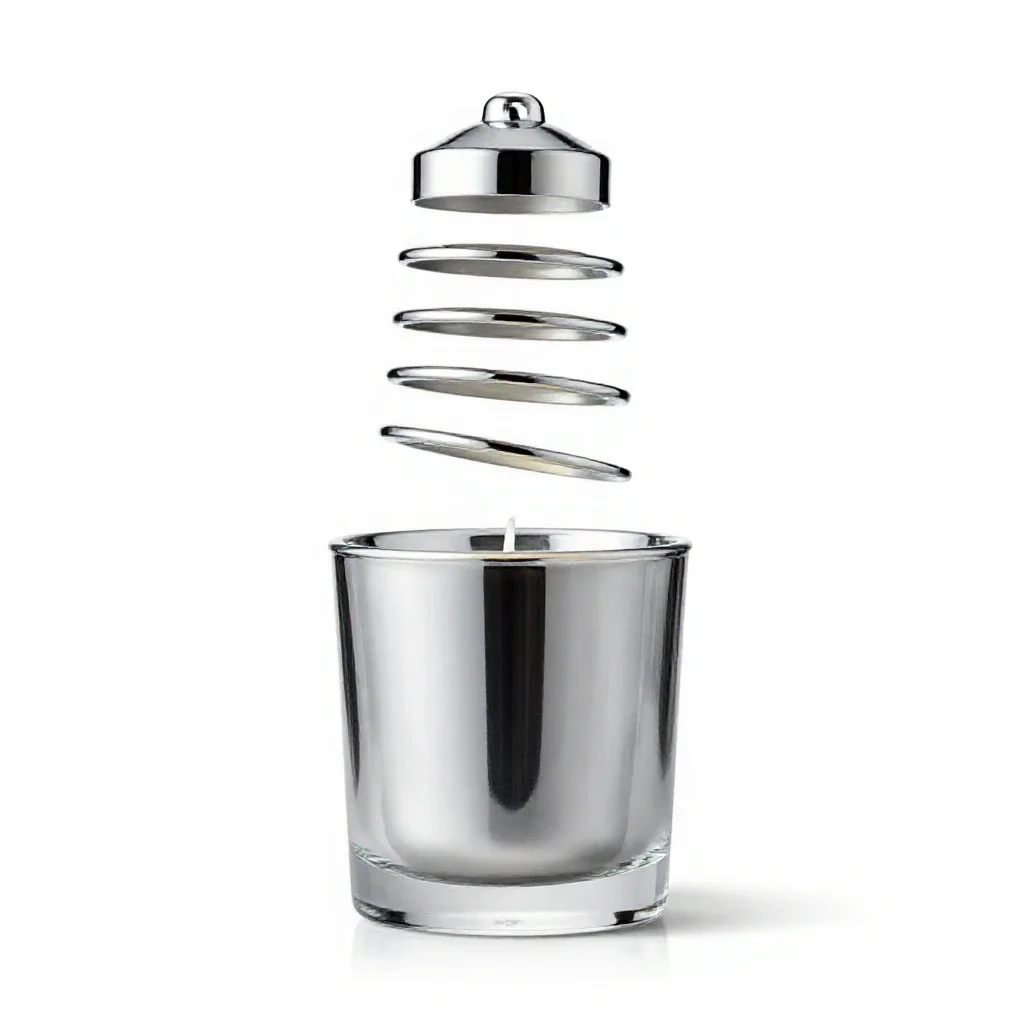 Scented candle in a vessel isolated on a white background