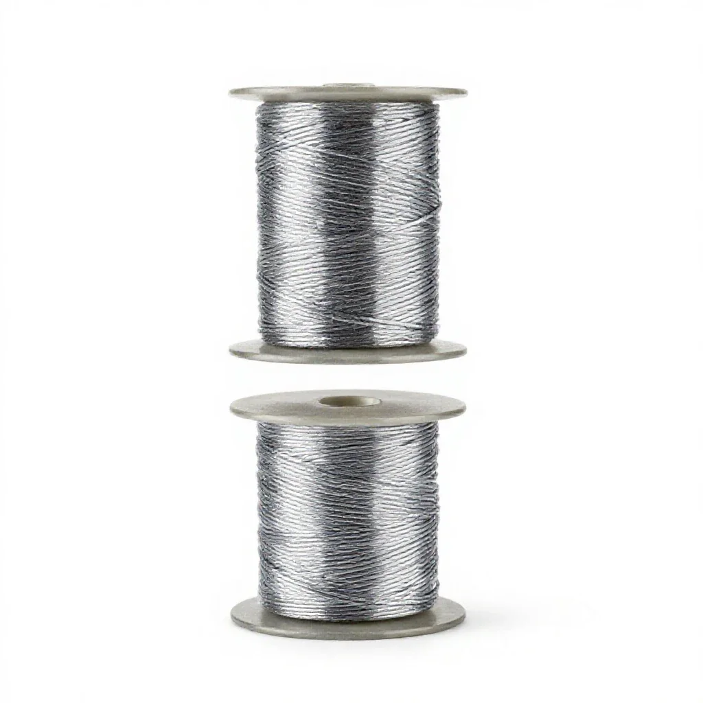 Spool of natural twine isolated on a white background