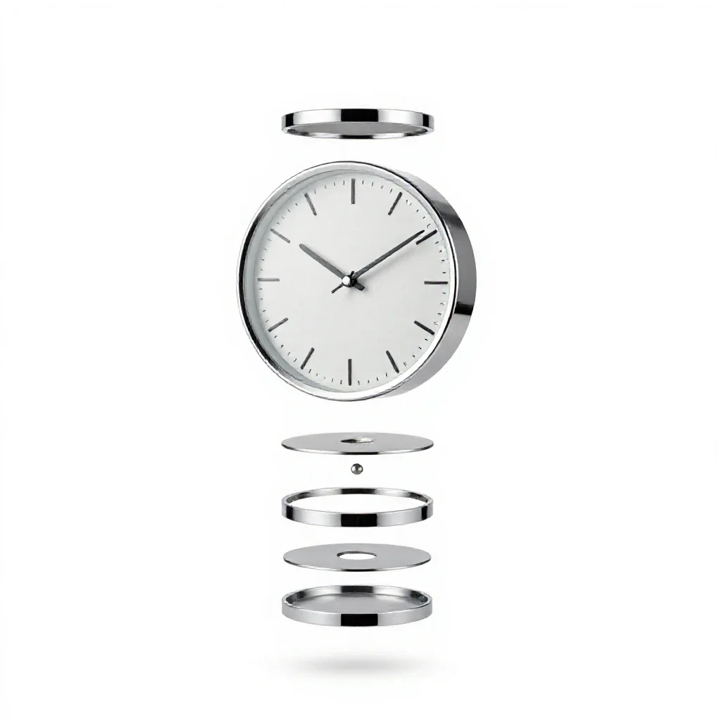 Wall clock with a plain face isolated on a white background