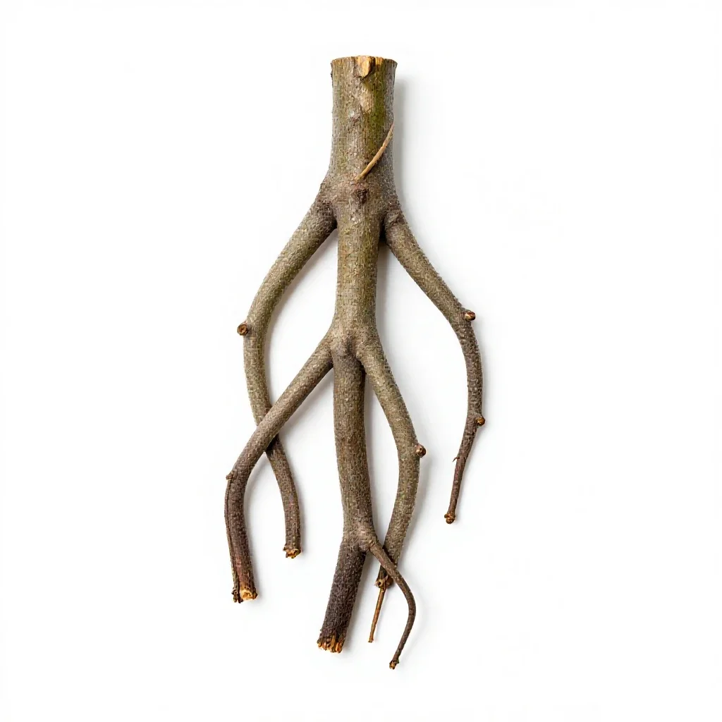 Banyan with aerial roots isolated on a white background