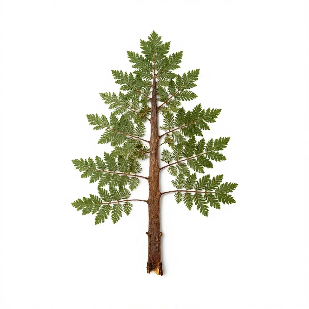 Coastal redwood isolated on a white background