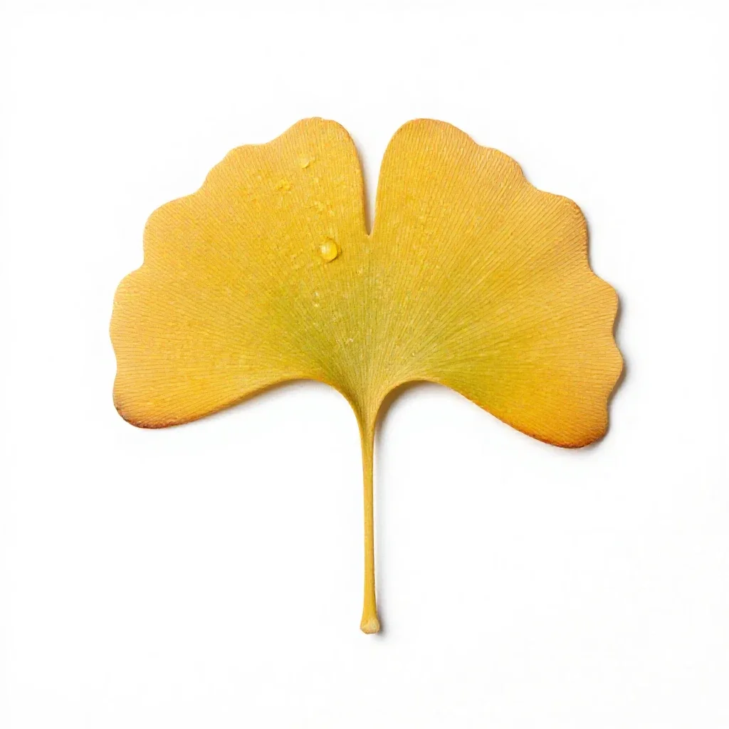 Gingko in autumn isolated on a white background