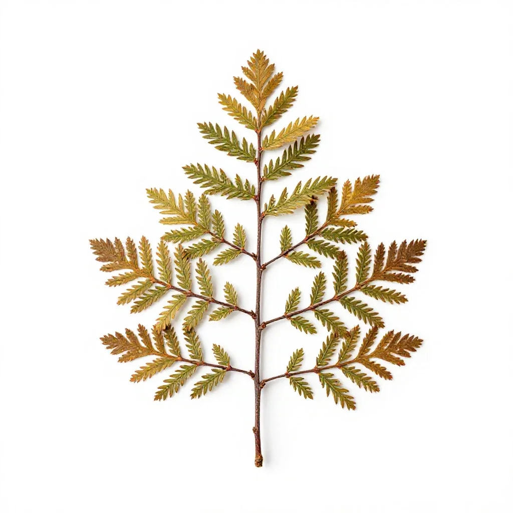 Larch in autumn isolated on a white background